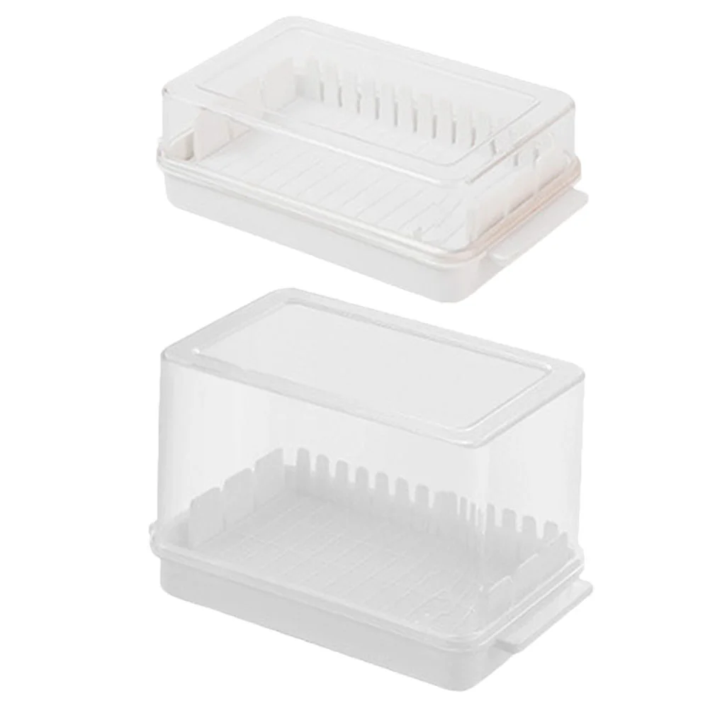 

2pcs Butter Storage Cases with Lids Butter Sliced Case Cheese Serving Boxes