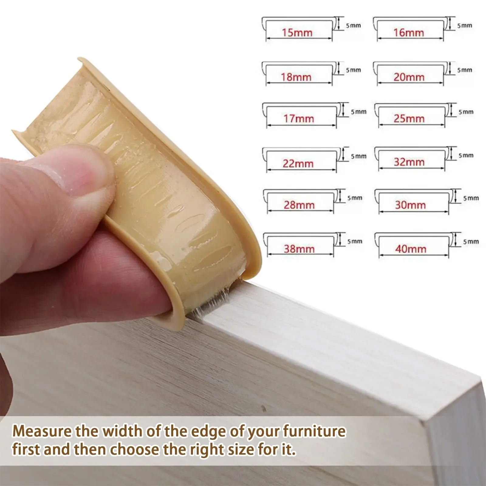 Furniture Edging Tape Decorative Edge Strip 5M U Edge Banding Veneer Edging Wood Furniture Soft TPE Edgeband White Black Beige Gray odd