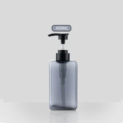 1000ml Square Refillable Pump Bottle for Shampoo, Conditioner, and Body Wash (450ml gray)