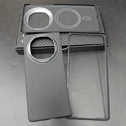 Carbon Fiber Magnetic Aramid Fiber Shockproof Protective Phone Case (Metal Ring)