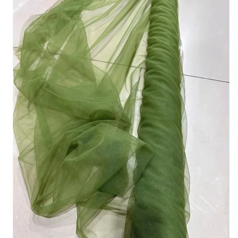 Versatile Green Soft Tulle Fabric for Elegant Decorations & Apparel