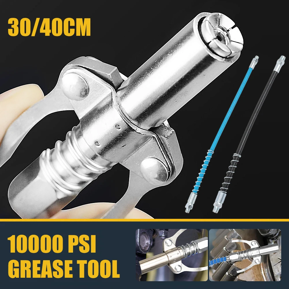 

10000 PSI Grease Coupler Grease Gun Kit Grease Gun Coupler with Hose Heavy-Duty Quick Release Grease Gun Coupler Easy To Push