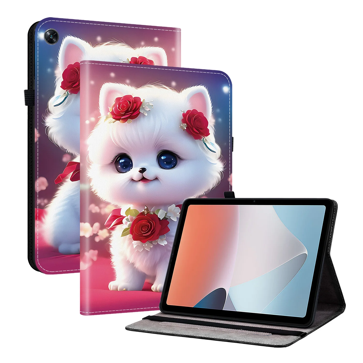 Premium PU Leather Tablet Cover with Adjustable Stand | Universal Design for Multiple Tablet Sizes