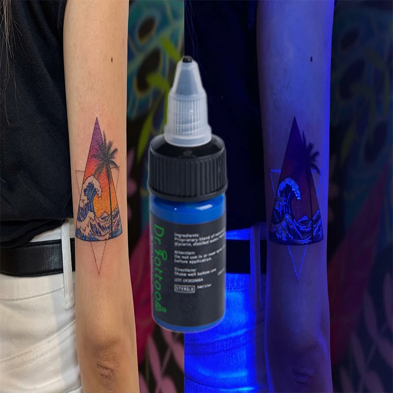 Encres de tatouage violet clair, maquillage Permanent professionnel,  Microblading du corps, coloration facile, Pigment Fluorescent, DIYglow, Uv