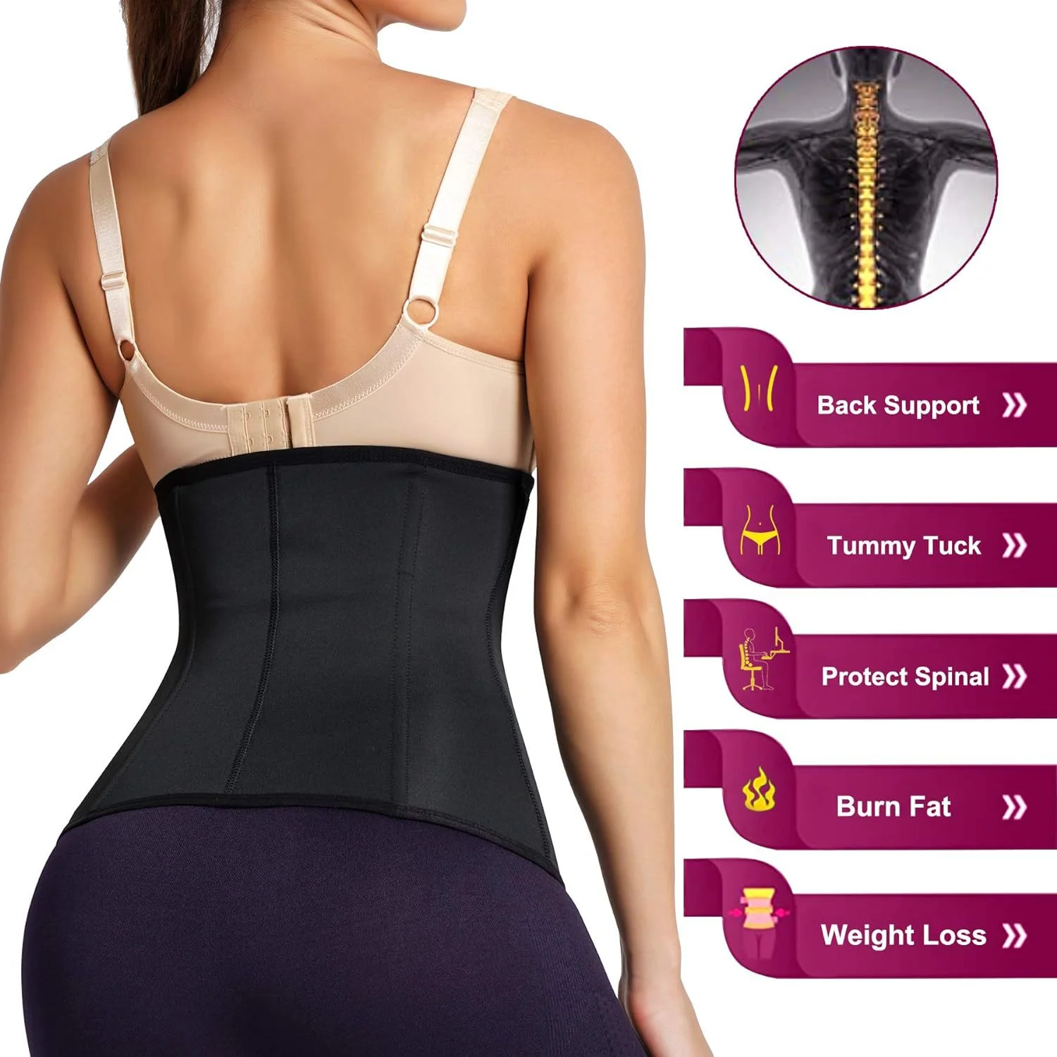 Women's Shapewear Post Surgical Tummy Control Compression Shapewear Buckle Body Contouring Suitable for wearing with dresses