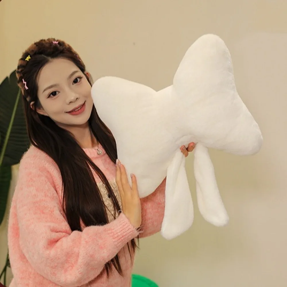 창의적인 리본 베개 귀여운 허리 지지대 리본 장식 허리 베개 단색 부드러운 자동차 인테리어용