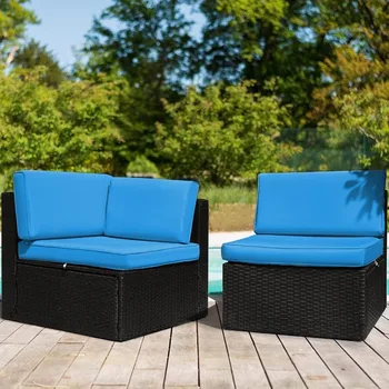 2-Piece Outdoor Rattan Loveseat 1