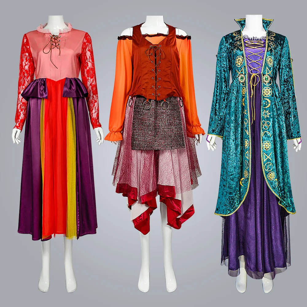 

Hocus Pocus 2 Sarah Winifred Mary Sanderson Cosplay Costume dress full set outfits for women role play Halloween Costumes