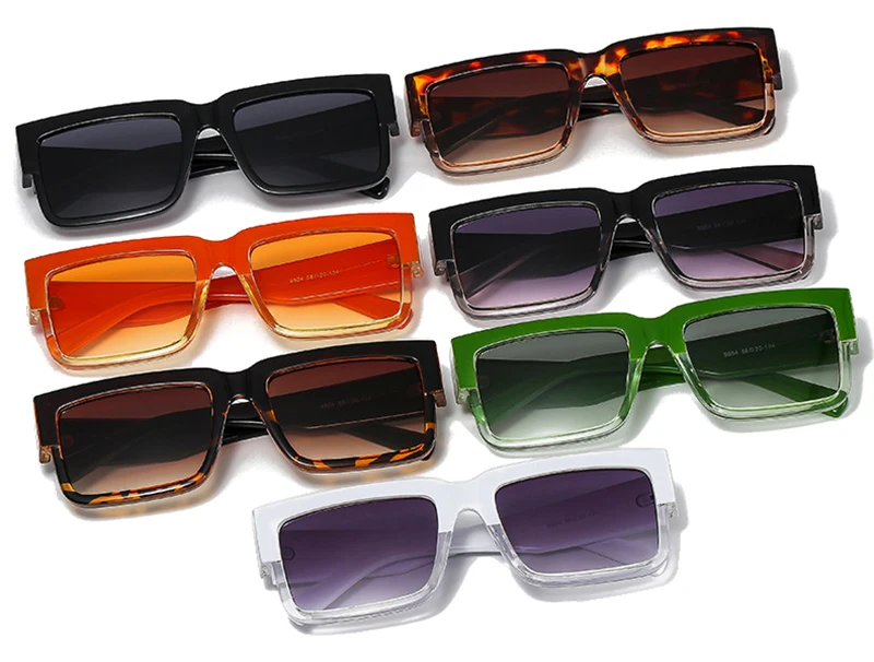 Retro vierkante zonnebril voor heren en dames gradient uv400_voghion.com