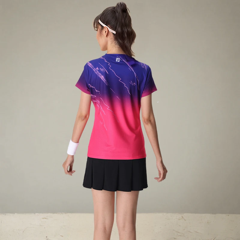 Hot-selling table tennis T-shirt set women's quick-dry badminton tennis clothes breathable sportswear customization