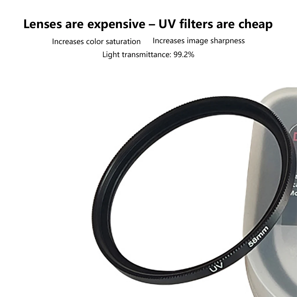 Filtre UV 52/58/67mm pour Objectif Canon Sony Nikon