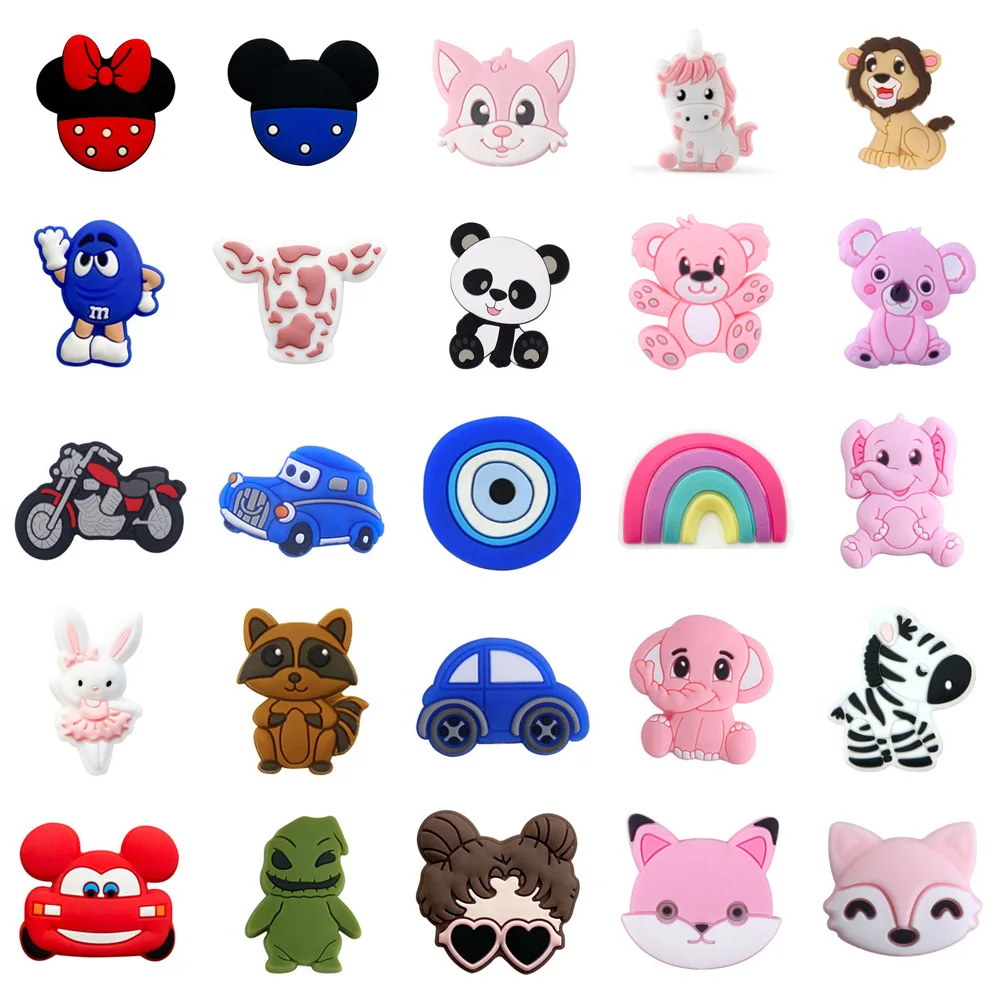 

10PC Mixed Silicone Beads Cartoon Focus Beads Teether Beads Baby Toy Manual DIY Nipple Chain Jewelry Accessories Kawai Gifts