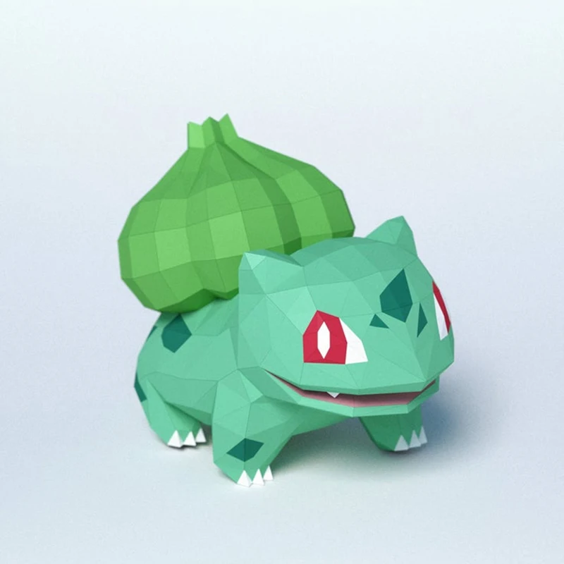 MINISO Pokemon Charmander Bulbasaur Squirtle Paper Model Papercraft 3D DIY Handmade Toy Anime Figures Home Decor Desk Decoration