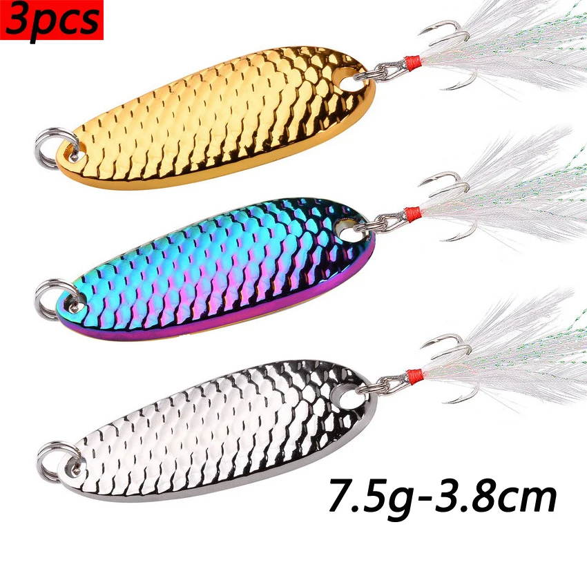 3pcs/lot Fishing Spoon Lures Bait 7.5g 10g 15g 20g Gold/silver/colorful Fishing  Spoon Hard Lure Metal Baits Pesca Tackle - Fishing Lures - AliExpress