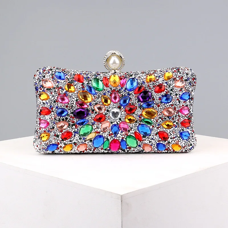 Colorful Diamond-encrusted Crystal Clutch 1