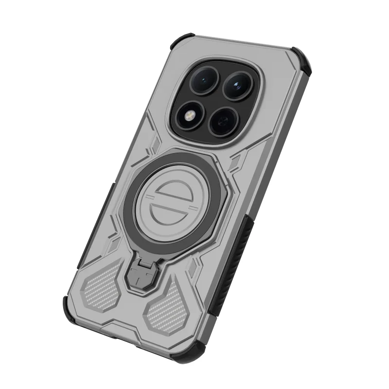 Shockproof Bumper Case with Ring Holder and Magnetic Adsorption Cover