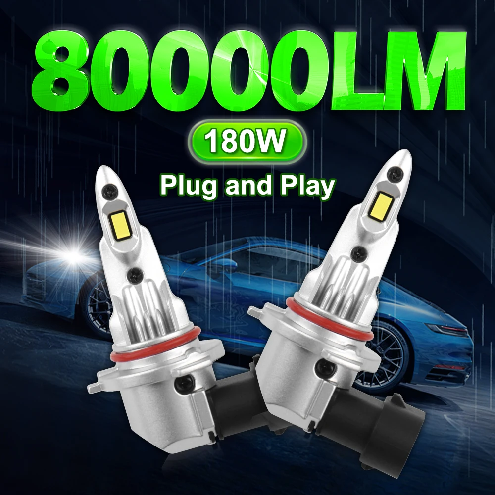 

180W High Power 9005 H7 LED Car Headlight H4 H11 LIght Bulb H1 9006 HB4 HB3 Auto Fog Lamp with 16Pcs CSP Chip Plug and Play