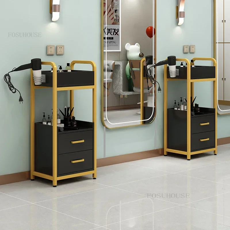 Multi Layer Storage Trolley Wall-mounted Luxury Shop Tool Cabinet Salon Trolleys Hair Salon Special Tool Trolley Wall Storage Hair Cutting Cabinet