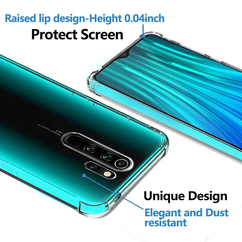Transparent Shockproof Soft Silicone Phone Case with Clear Back Cover
