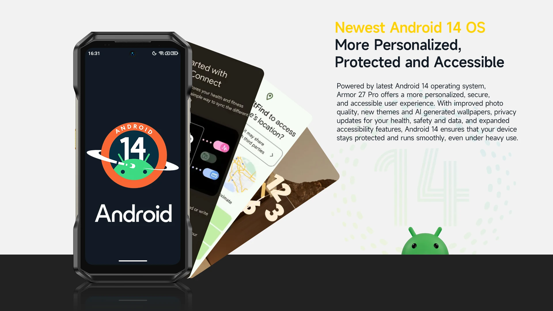 Ulefone Armor 27 Pro,24 Гб + 256 Гб,5G Rugged,10600 мАч,6.78'' Display,64MP Night Vision,33W,NFC,Android 14,глобальная версия