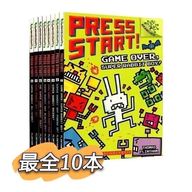 

10 Books English Press Start!Super Rabbit Boy Reading Edition Scholastic Branches Children Cartoon for Kid