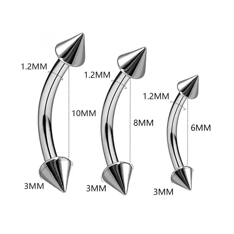Body Piercing Jewelry 1/5Pcs Eyebrow Lip Piercing Banana Shape Lip Ring Stainless Steel Curved Barbell Stud Helix Navel Cartilage Earring