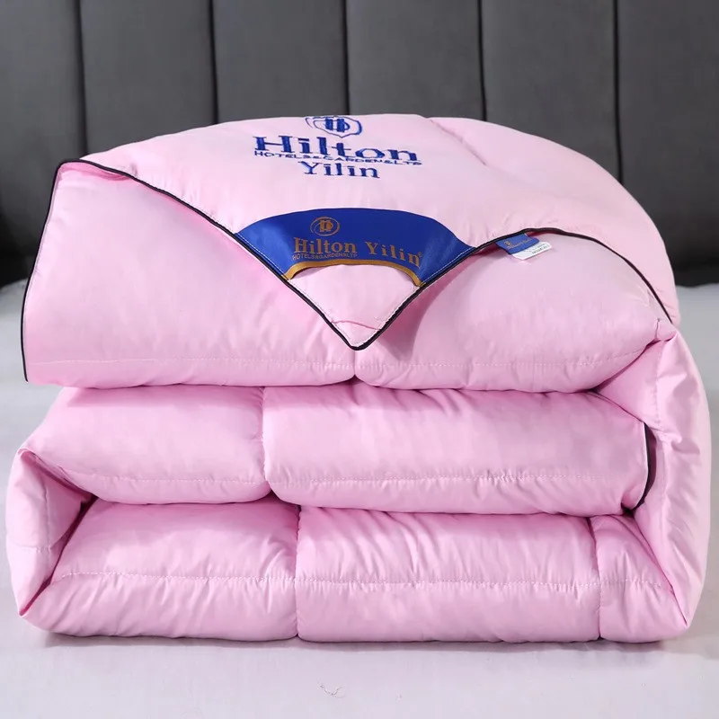 100% Advanced Goose Down Duvet Quilted Cotton Quilt Cover Comfortable And Warm Comforter Winter Thick Blanket Solid Color