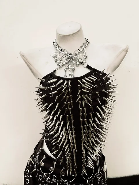 Spikey Halter Neck Bustier Top and Skirt 4