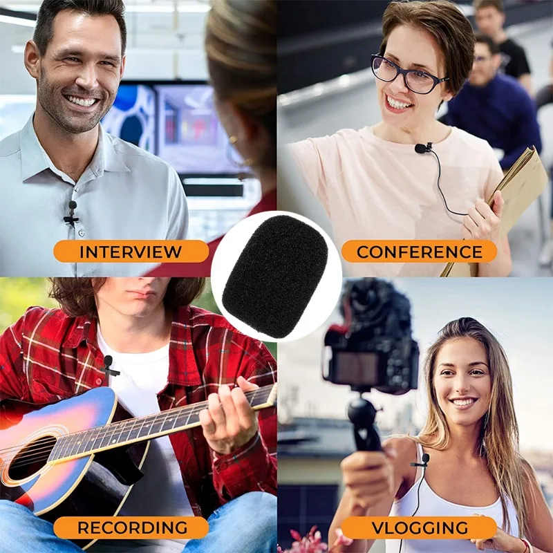 Professional Microphone Pop Filter Foam Cover for Broadcast Lapel Microphones