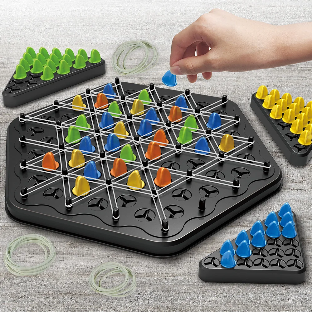 New Triangle Chain Rubber Band Chess Desktop Puzzle Game, Family Parent-child Interaction Game, Exercise Logic Puzzle Baby Toys 3