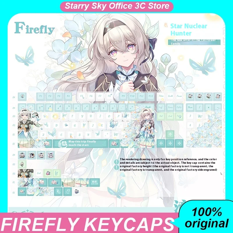 

Anime Firefly Keycaps Thermal Sublimation Pbt Firefly Second Dimension Mechanical Keyboard Accessories Complete Set Of Keycaps