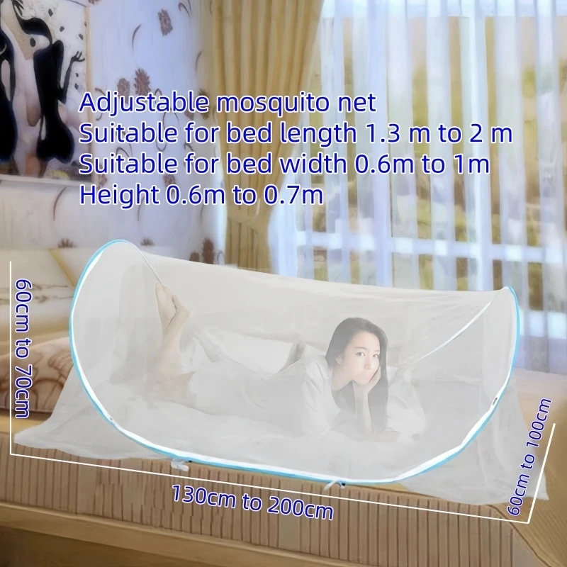 Zanzariera per letto Zanzariera pop-up con zanzariera pieghevole inferiore Grande portatile per bambini adulti Camera da letto da campeggio e viaggi all'aperto,A,0.95x2m