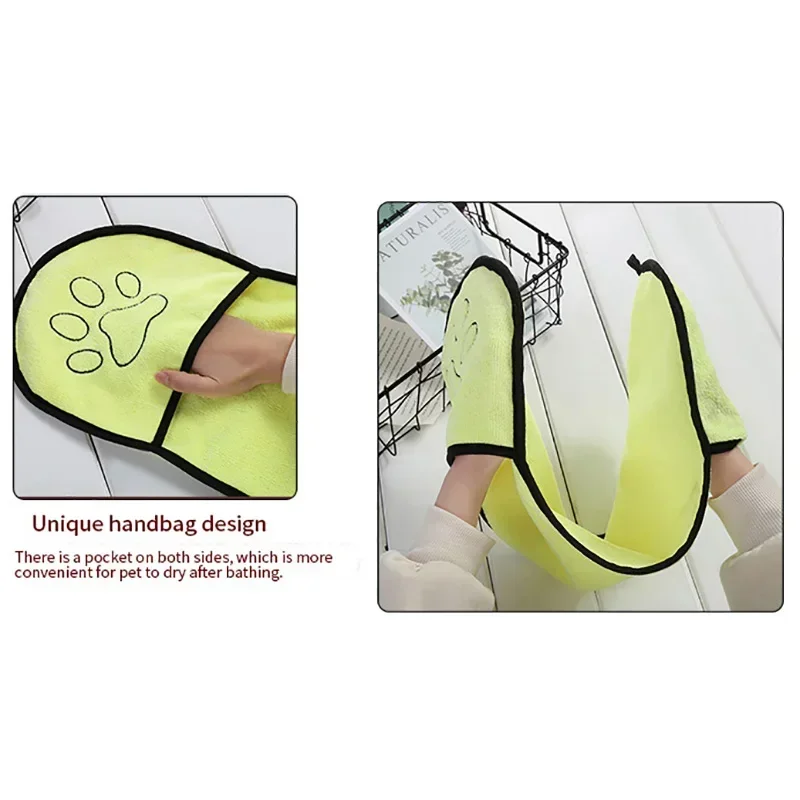1PC Quick-drying Microfiber Pet Bathing Gloves Dog Bathrobe Dog Hot Selling Pet Bath Towels for Cats and Dogs Absorbent Towels