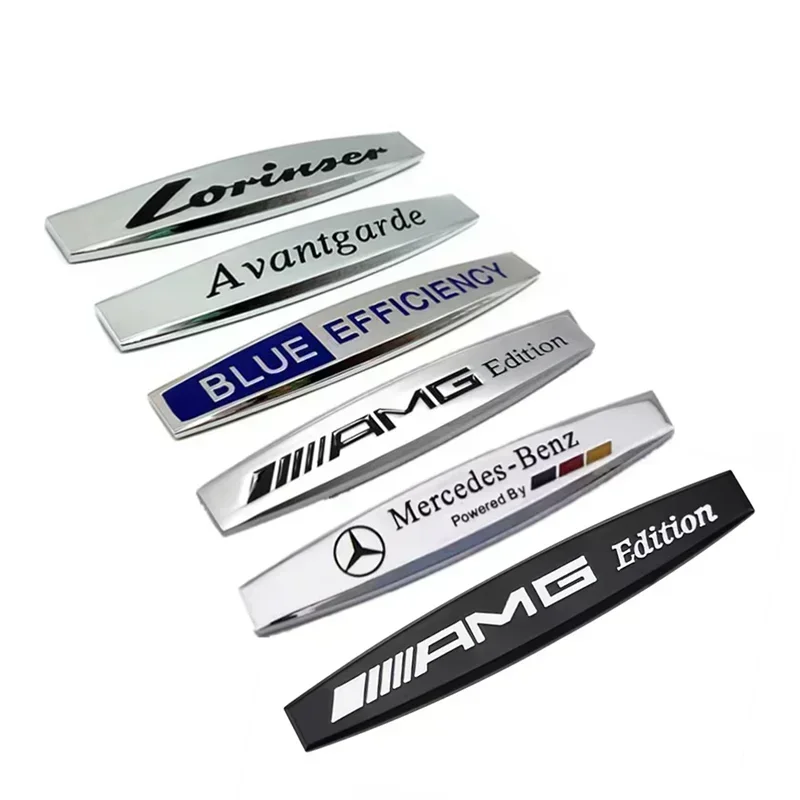2pcs 3D AMG Edition Metal Logo Car Fender Badge Sticker For Benz Lorinser Avantgarde Emblem Auto Decal Decorative Accessories 1