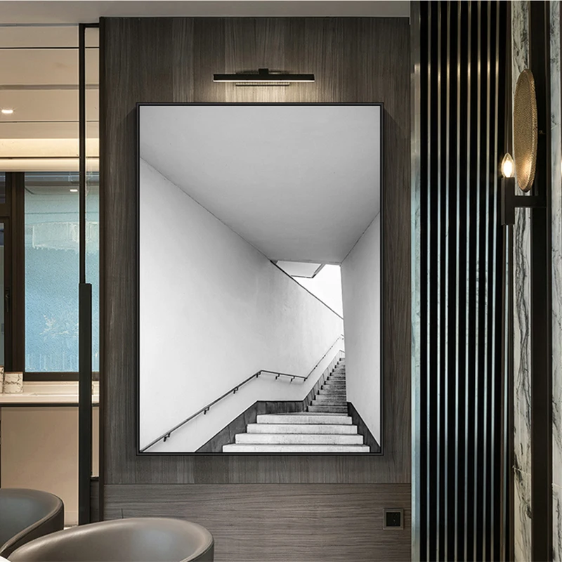 

Postmodern Abstract Creative Geometric Canvas Paintings, Black and White Architectural Posters, Line Aesthetics, Print Murals, C