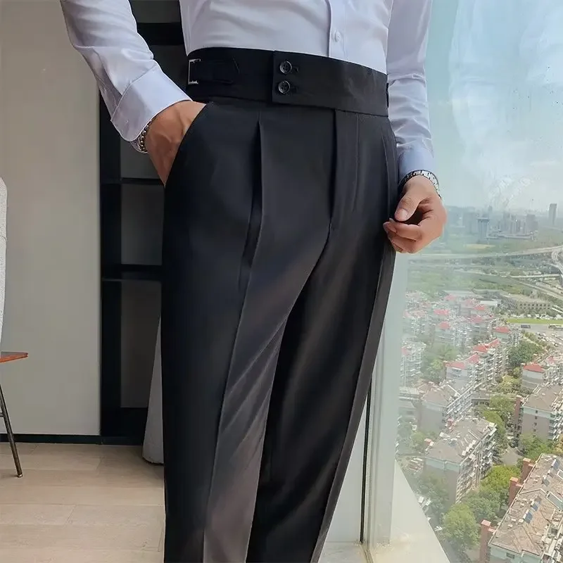 Business Pants Men Pants Classic Trendy Paris Single Pleat