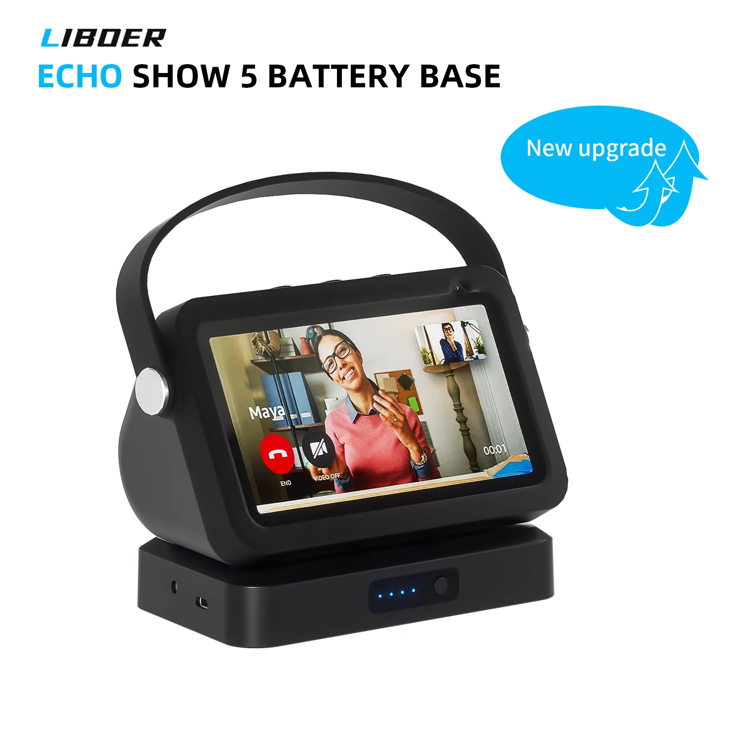 Battery Base for Echo Show 8 (1st 2nd Gen)  Alexa Display 15000mAh  Mobile Battery 9.5Hrs Play-time Docking Station Stand