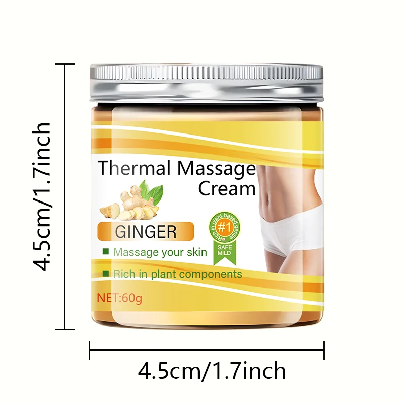 Crema idratante per il corpo allo zenzero da 60 g - Adatta per la crema da massaggio per il corpo, che può anche abbinare la cura della pelle allo stesso tempo, la struttura della crema è leggera e non grassa unisex, facile da assorbire 3