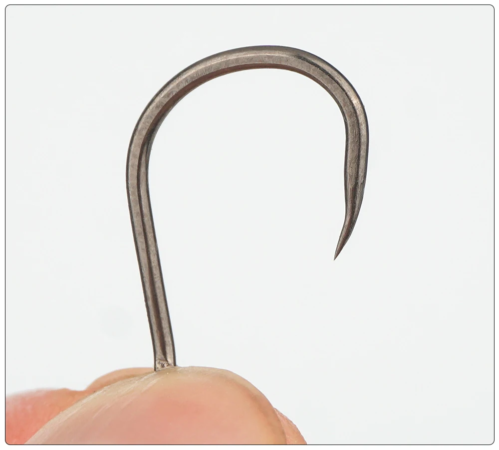 Hirisi 50/100 Stück Hochkarbon-Edelstahl Widerhakenlose Haken mit PTFE-Beschichtung Angelhaken Angelzubehör 8002 – Detail 7
