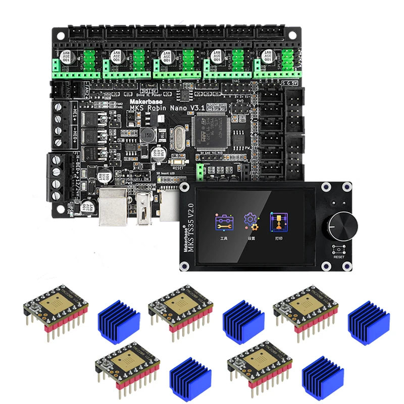 Makerbase Mks Robin Nano V3.1 Placa de Controle da Impressora 3d Placa-mãe Ts35 Tft Tela Toque Compatível com A4988 Tmc2209 - Imagem 2