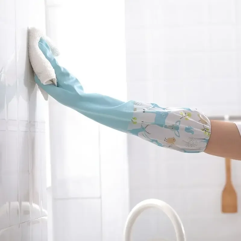 Dishwashing Gloves Warm Rubber Waterproof Kitchen Washing Dishes Housework Gloves Women's Waterproof Cleaning dishwashing gloves,cleaning gloves