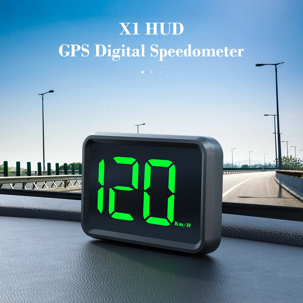 ZQKJ X1 Auto Digital Speedometer GPS HUD Gauges Head Up Display Car Universal Big Font Speed Meter Electronics Accessories head up display