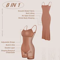 Body Shaper Dress Bodycon Maxi Mini Built In Shapewear Bra 2 In 1 Women Lounge Spaghetti Strap Backless Long Dresses Club Party - Image 5