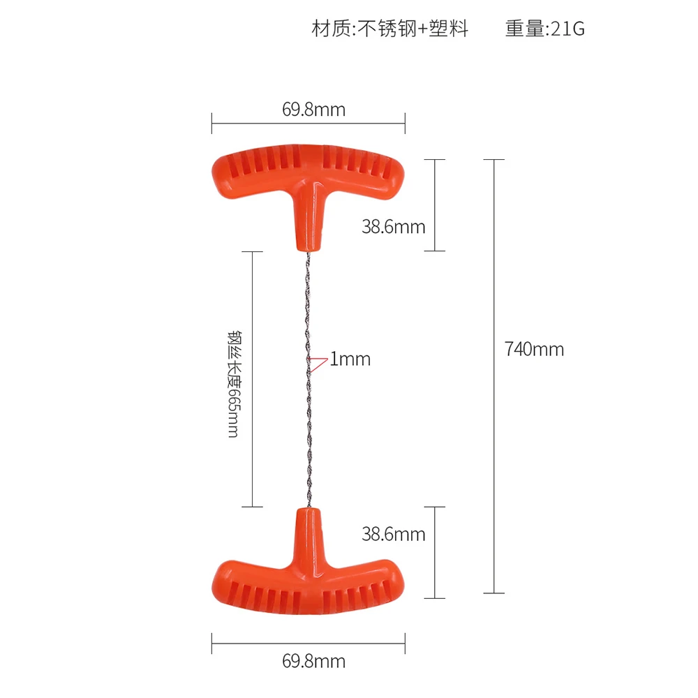Glass cutting string with holders windshield cutting tool durable steel wire