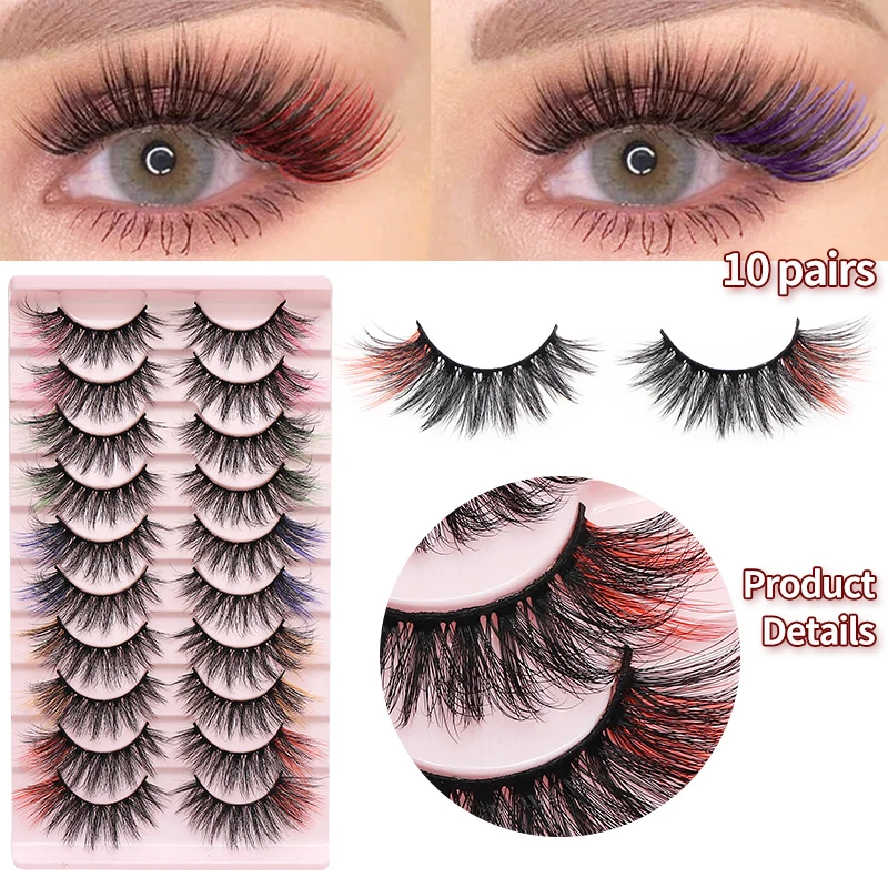 Vibrant Wholesale Colored Mink Strip Eyelashes - Fast Shipping