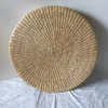 Hot 40cm*40cm Handmade Woven Natural Straw Round Pouf Tatami Cushion Floor Japanese Style Cushion Home Textile 4