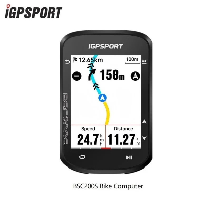 IGPSPORT BSC200S GPS 컴퓨터 무선 컬러 스크린 속도계 자전거 디지털 경로 내비게이션 스톱워치 사이클링 주행 거리계