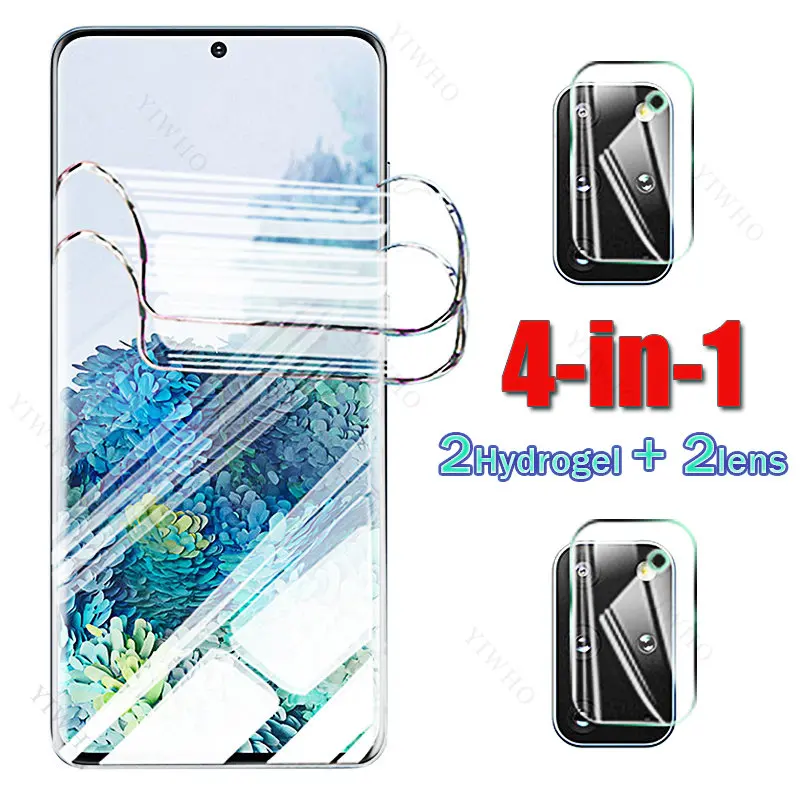 

4in1 for Samsung Galaxy S20 + Plus 5G Screen Protector Soft Hydrogel Film 3D Full Coverage for Sumsung S 20+ 20Plus Camera Lens