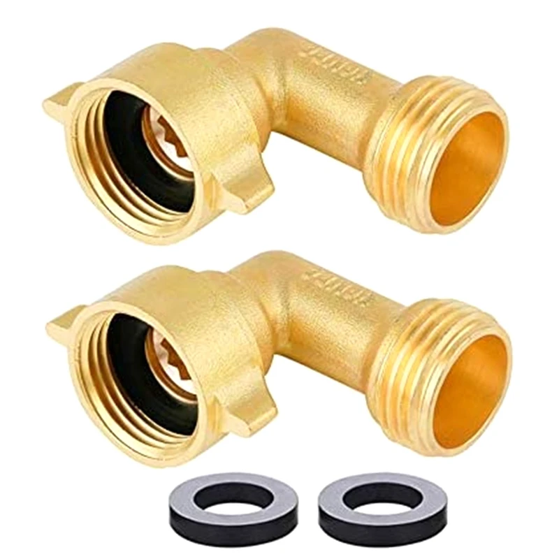 

Faucet Connector Elbow 3/4 Inch Hose Brass Garden Hose Connector For RV Water Hookups&Residential Faucets