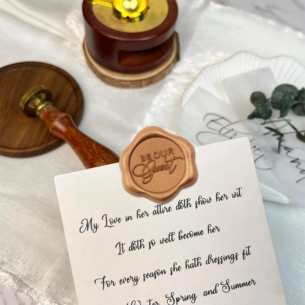 Be Our Guest Footprint Rosemary Heart Flower Self-Adhesive Wax Seal Stickers Invitation Envelope Gift Packaging Decor seal wax sticks